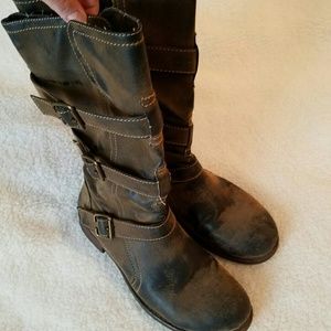 Suede combat style boots